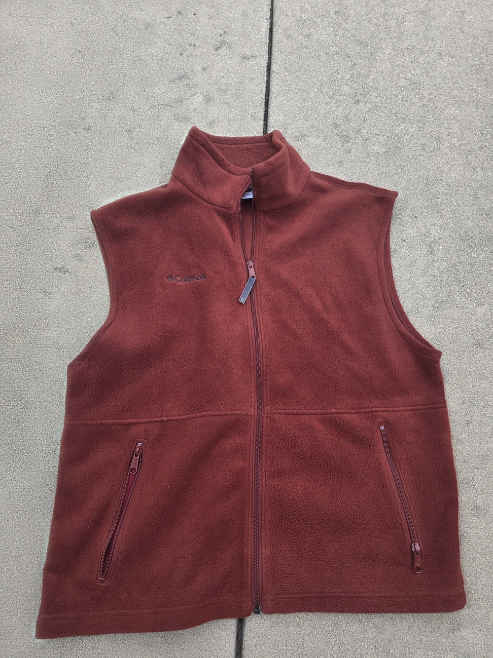 Columbia Men's Red Fleece Vest - Full-Zip